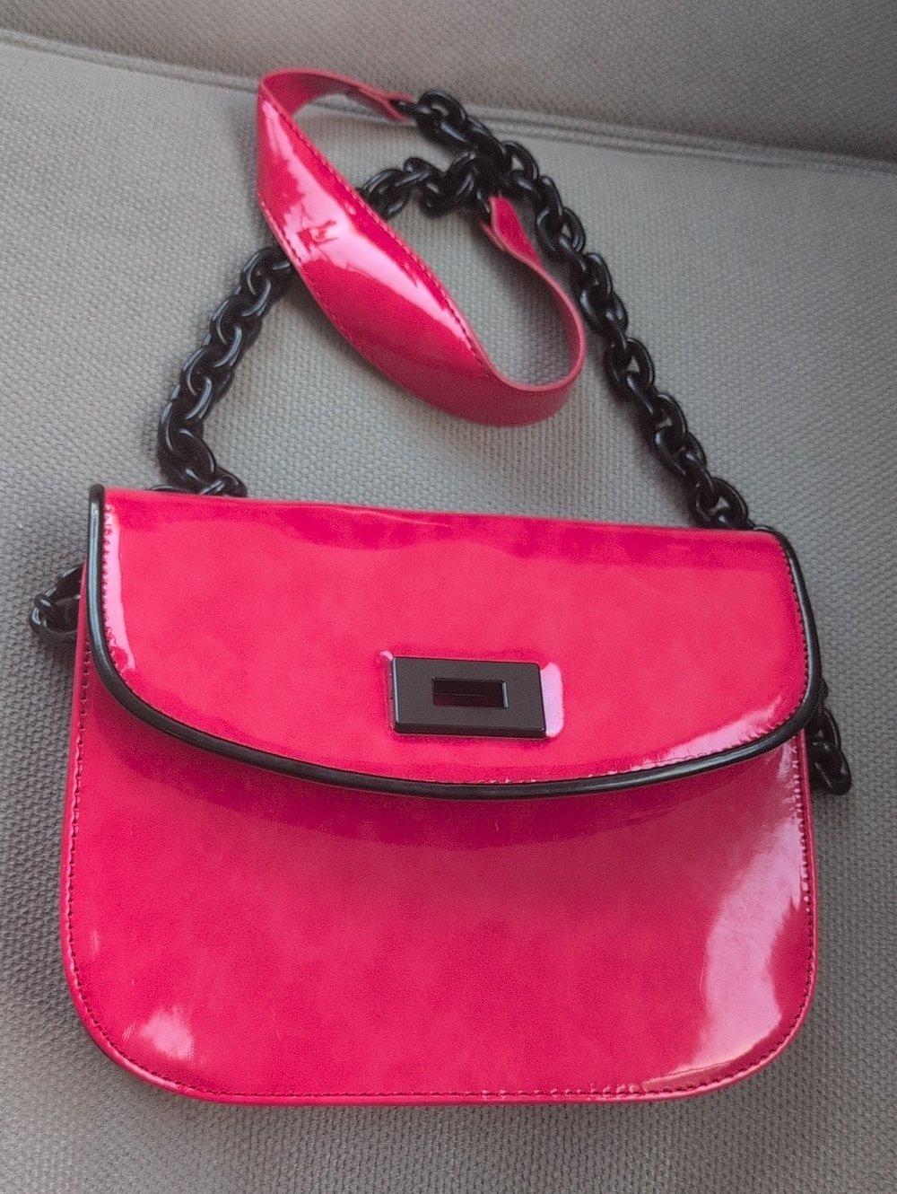 Red Patent Leather Crossbody Bag - Unbranded
